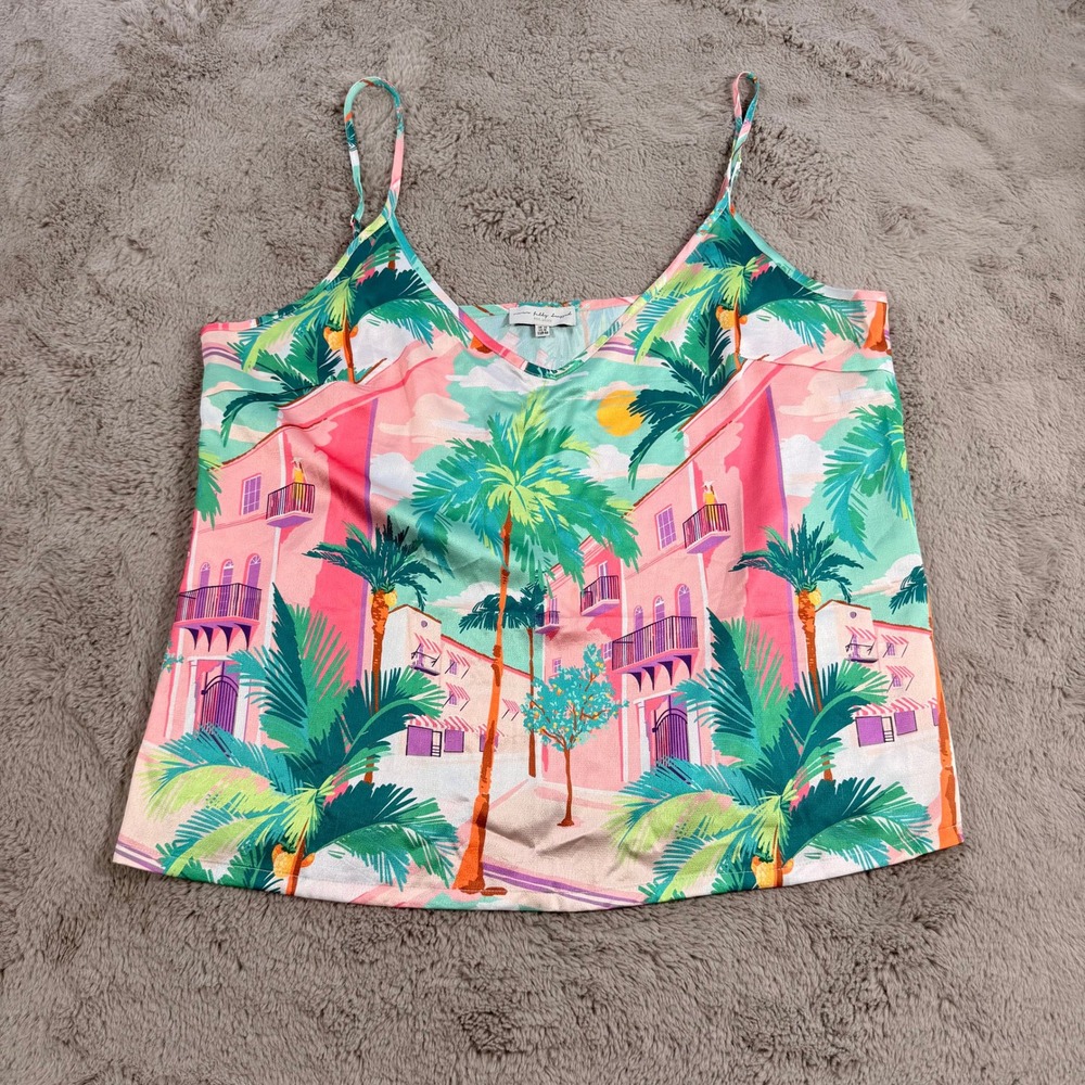 Seven Fully Fashioned Tropical Print Cami Top US‎ 16 Palm Tree Sleeveless Beach